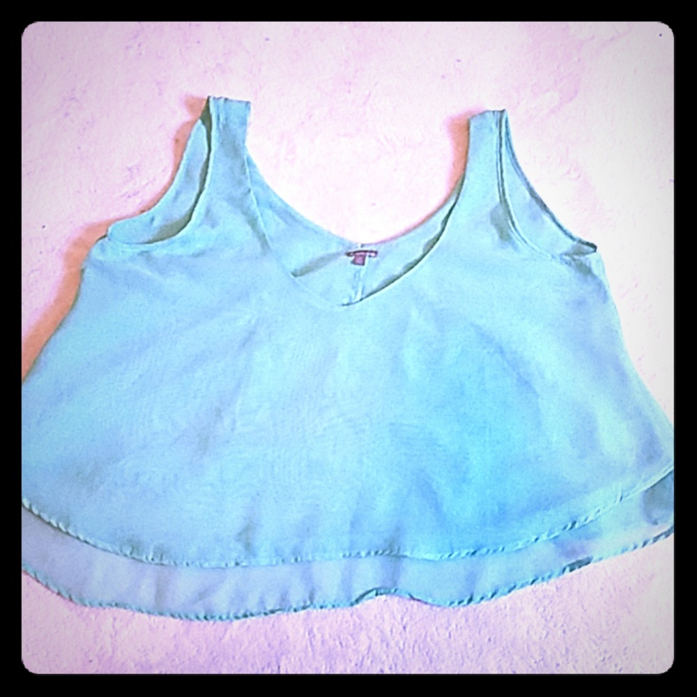 Seafoam green crop top